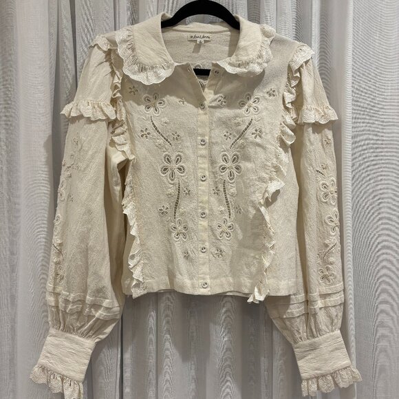 For Love And Lemons Cream Floral Blouse - Picture 5 of 6